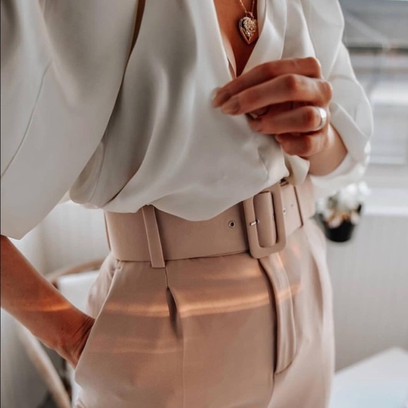 Zara Pants - Zara Dusty Pink Belted Pants